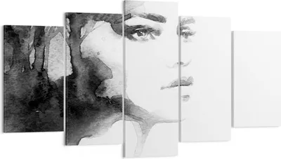 Produktbild von Bild auf Leinwand - Leinwandbild - Porträt Malerei Frau Gesicht - 160x85cm - Wand Bild - Wanddeko - Leinwanddruck - Bilder - Kunstdruck - Wanddekoration - Leinwand bilder - Wandkunst - EA160x85-2921