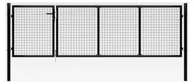 Produktbild von Gartentor aus Stahl 350 x 75 cm in Anthrazit, Zauntür für Garten, Hinterhof und Terrasse