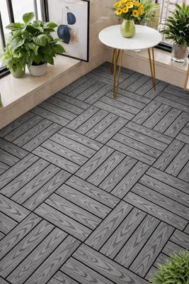 Immagine prodotto di RHP 22x Premium WPC click tiles - piastrelle per terrazze e balconi 30x30 cm, effetto legno, impermeabile, resistente alla corrosione, sistema a innesto, facile da posare JS-2