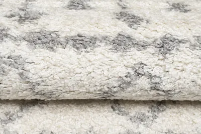 Obrázek produktu pro Koberec obývací pokoj ložnice moderní design shaggy vysoký vlas dlouhý vlas šedý krémový ÖKOTEX 60 x 100 cm