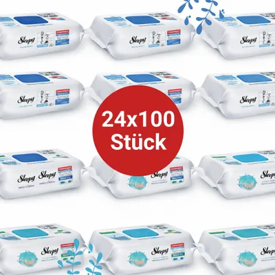 Produktbild von Sleepy Easy Clean Oberflächenreinigungstücher – 12x100 Ocean + 12x100 Blau | Frischekick Haushalt