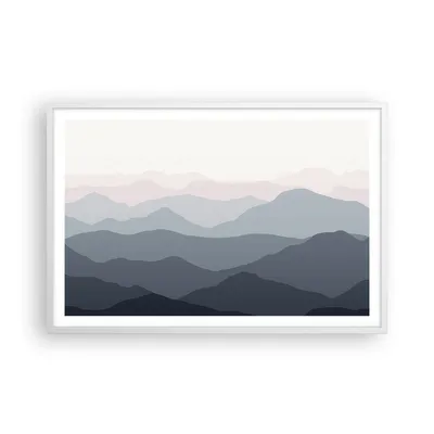 Produktbild von Gerahmtes Poster - Weißer Rahmen - Berge Grafiken Buntstift - 91,5x61 cm - Wand Bild - Wanddeko - Wandbilder - Kunstposter - Wandposter - Bilderrahmen - Bilder - Kunstdruck - P2WAA91x61-4389