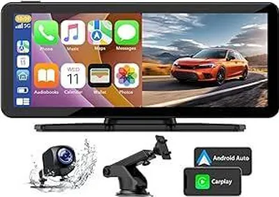 Produktbild von Wireless Car Stereo Screen für Carplay und Android Auto, Autoradio mit 2.5K-Front-Dashcam,1080P-Rückkamera,tragbar 6,86”Touchscreen mit Bluetooth