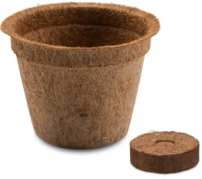 Produktbild von Kokos Anzuchttöpfe & Quelltabletten für eine erfolgreiche Anzucht - torffrei - Größe: 0,50 L - Ø 12cm 5x