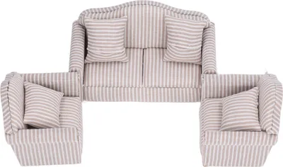 Produktbild von Miniatur-Sofa-Set, Simulation, weiches Puppenhaus-Couch-Zubehör mit Kissen für Kinder ab 3 Jahren