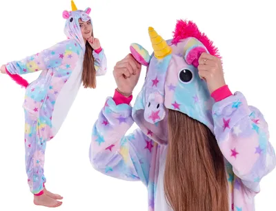 Produktbild von Kigurumi Onesie Einhorn Stern Pyjama, Größe XL