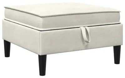 Image de vidaXL Pouf de canapé avec rangement, velours crème