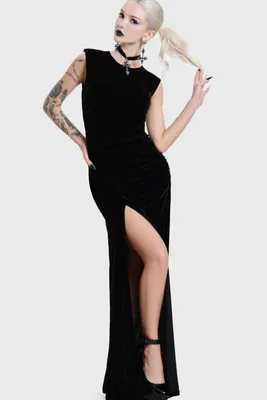 Produktbild von KIHILIST by KILLSTAR Langes Kleid Damen NOVA VELVET KNOT MAXI DRESS schwarz XXL