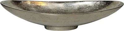 Produktbild von Dekoschale Metall silber Schale Metallschale oval Deko Tischdeko Länge 34 cm