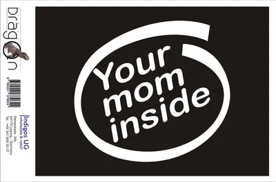 Produktbild von Aufkleber / Autoaufkleber - JDM / Die cut / Auto / OEM - Your Mom inside - 110x100 mm rot - Heckscheibe / Heckscheibenaufkleber