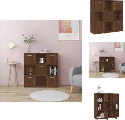 Immagine prodotto di vidaXL Libreria marrone effetto rovere 90x30x90 cm in legno - Librerie e scaffalature