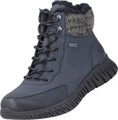 Produktbild von Rieker Damen-TEX-Schnürstiefelette gefüttert Blau-Schwarz, Farbe:blau, EU Größe:38