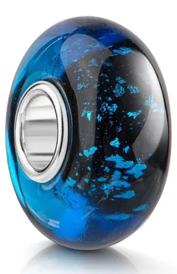 Produktbild von MATERIA by Matthias Wagner Glas Bead schwarz blau mit Glitzerfolie 1041
