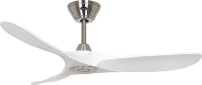 Zdjęcie produktu dla Energooszczędny wentylator sufitowy z pilotem Eco Genuino chrom szczotkowany / biały matowy 122 cm