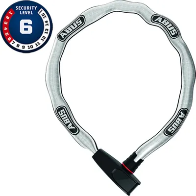 Obrázok produktu pre Reťazový zámok ABUS Catena 6806K - Ľahký zámok na bicykel z tvrdenej ocele s módnou textilnou rúrkou - Štvorhranná reťaz s bezpečnostným stupňom 6 ABUS - 85 cm - reflexná sivá
