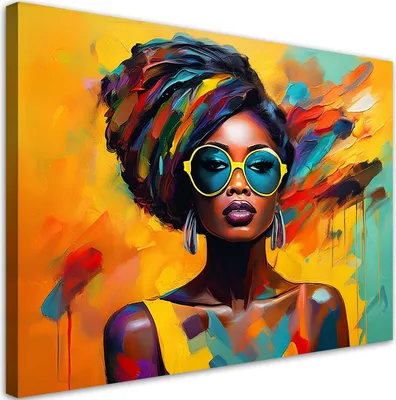 Obrázek produktu pro Obraz na plátně barevná africká žena 90x60 Feeby Bunt obraz na zeď připravený k zavěšení