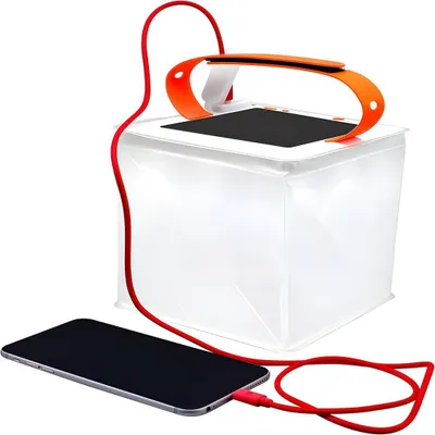 Produktbild von 2-in-1 zusammenklappbare Solar-Laterne, kann Mobiltelefone aufladen, geeignet für Camping, Notfallsets und Reisen, weißes Licht und rotes Licht