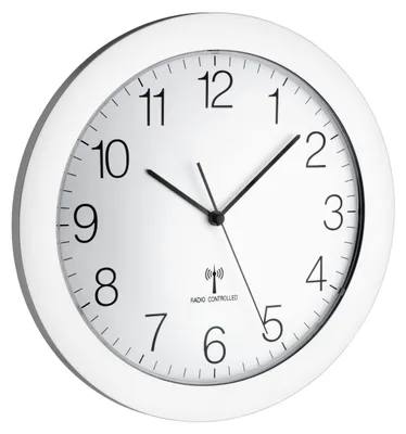 Produktbild von Funk Wanduhr TFA Dostmann groß geräuscharm silber 60.3512.02 L302xB47xH302 mm