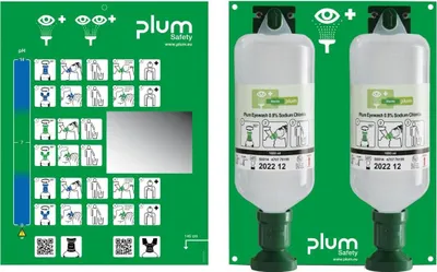 Produktbild von Plum Augenspülstation Maxi, 2 Flaschen, 1000 ml, Natriumchloridlösung