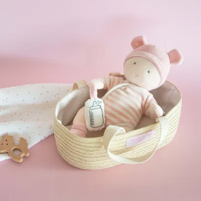 Produktbild von Doudou Jolijou Pola Puppe in Kinderwagentasche 28 cm
