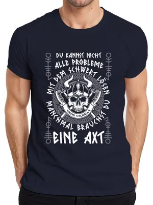 Produktbild von Nicht alle Probleme mit dem Schwert lösen Wikinger Valhalla Herren T-Shirt, Navy, S