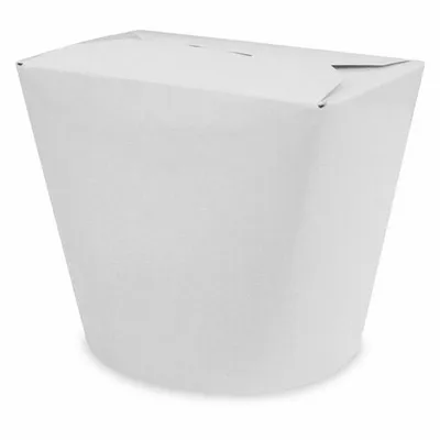 Produktbild von 50x Food Boxen Take Away Boxen aus Vollpappe beschichtet weiß 500 ml