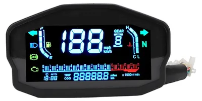 Immagine prodotto di Cruscotto digitale per moto, da 8 a 12 V CC, tachimetro, contachilometri, contagiri, contagiri, ricambio per Suzuki a 1, 2 o 4 cilindri, singolo