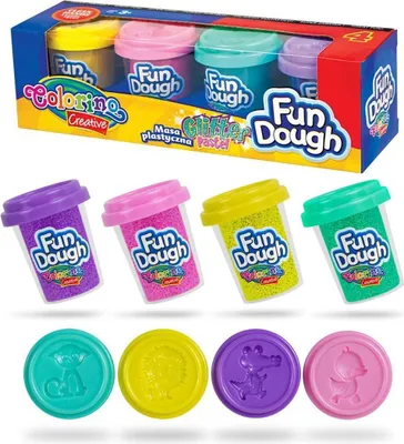 Image de PASTEL BROKAT Fun Dough 4 couleurs 224g Colorino