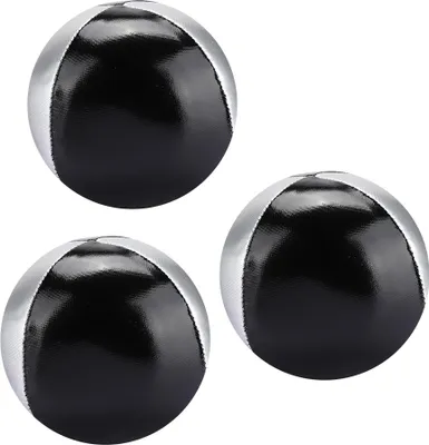 Produktbild von 3pcs silberschwarz Kunstleder Indoor Freizeit tragbare Jonglierkugel Performance Requisiten