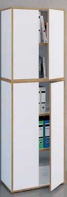 Produktbild von VCM Holz Büroschrank Ordner Aktenschrank Büromöbel Schrank Salia 5-fach Breite 60 cm Drehtüren