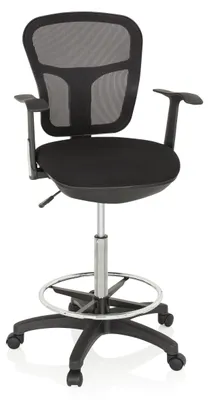 Ergonomischer Bürostuhl mit Netzrücken, höhenverstellbar, schwarz