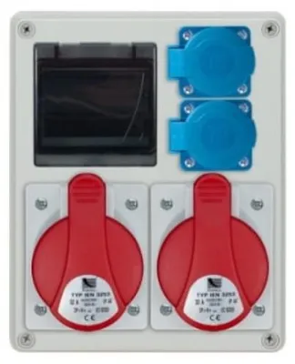 Zdjęcie produktu dla Rozdzielnica R-BOX 240 4S, 2 x 32A/5P, 2 x 250V, obudowa bez pokrywy, stopień ochrony IP44, oznaczenie B.1703