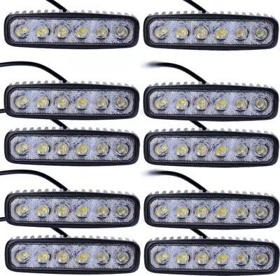 Produktbild von Greenmigo 10pcs 18W LED Arbeitsscheinwerfer weiß 12V 24V Reflektor Work Light Bar Scheinwerfer Arbeitslicht Offroad Arbeitslampe