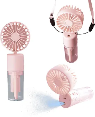 Obrázok produktu pre Ručný ventilátor 3-v-1, mini prenosný, nabíjateľný s funkciou hmly, 4 rýchlosti, pre domácnosť a kanceláriu