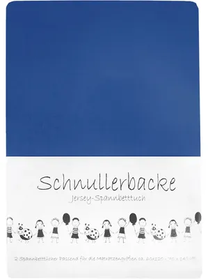 Image de lot de 2 draps-housses en jersey pour bébé 60/120 - 70/140 cm bleu