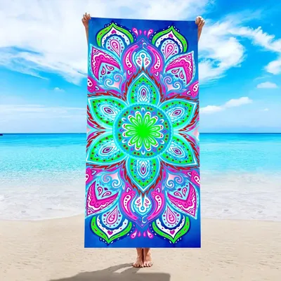 Produktbild von Extra großes Strandtuch aus Mikrofaser – Sandfrei, Schnelltrocknend, Leichtes Reisehandtuch für Damen, Herren & Kinder, 180x90 cm