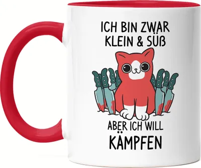 Produktbild von Katzen Tasse Rot Katzenbesitzer Katzenliebhaber Katzen-Mama Lustig Geschenk Katzenmotiv & Spruch