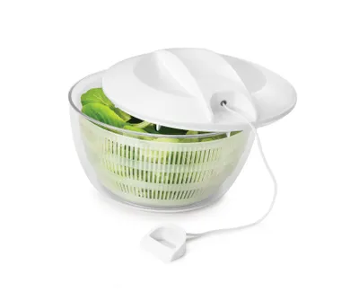 Produktbild von Salatschleuder 24 cm mit Seilzug, 4 L, Kunststoff weiß/transparent