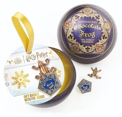 Produktbild von Schokoladenfrosch-Weihnachtsdeko und -Anstecker – Harry Potter
