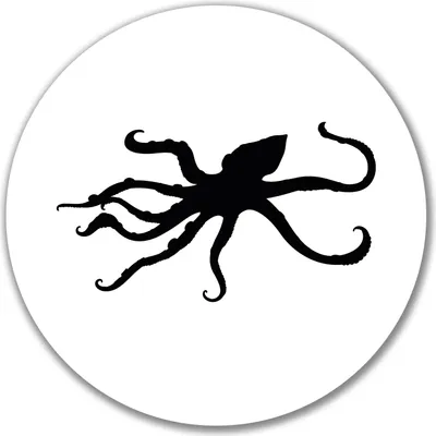 Produktbild von Huuraa Aufkleber Oktopus Silhouette 10cm rund Sticker Geschenkidee