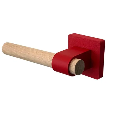 Produktbild von Türklinke Rot 1 Paar Quadratische Rosette Modernes Design Türbeschlag Türgriff Kunststoff (PLA) - Inkl. Montagematerial