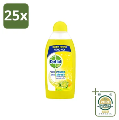 Produktbild von 25 x Dettol Power & Fresh Allesreiniger - Zitrone - 500 ml - Vorratspackung - 25 Stücke
