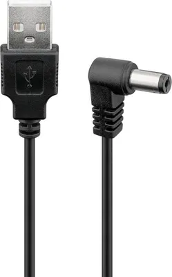 Produktbild von Goobay 55158 USB-DC-Kabel 5,5 x 2,1 mm, 1 m, Schwarz - für die Stromübertragung von USB-A-Port zu DC-Geräten