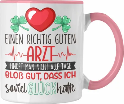 Produktbild von Trendation - Arzt Tasse Geschenk Dankeschön Bester Arzt Der Welt Dankeschön Hausarzt (Rosa)