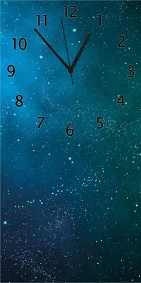 Produktbild von Wallario Design Wanduhr Sternenhimmel - Milchstraße und Sterne bei Nacht aus Echtglas, Größe 30 x 60 cm
