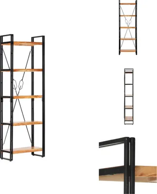 Immagine prodotto di vidaXL Libreria a 5 scomparti 60x30x180 cm in legno massiccio di acacia - Librerie e scaffalature