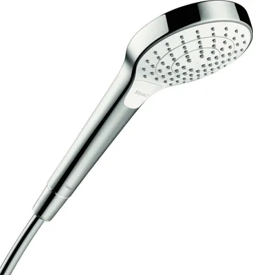 Produktbild von Hansgrohe Handbrause Croma Select S Vario, 26802400, Duschkopf mit 3 Strahlarten, Strahlartenumstellung durch Select-Taste, Brausekopf Ø 11 cm, Weiß-Chrom, 20817 8