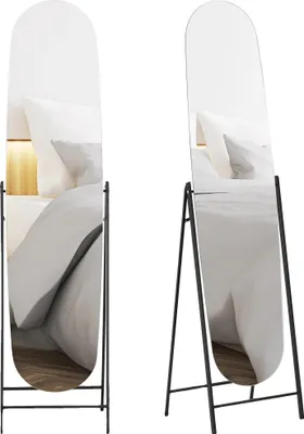 Obrázek produktu pro Celotělové zrcadlo, bezrámový design, univerzální umístění, černé