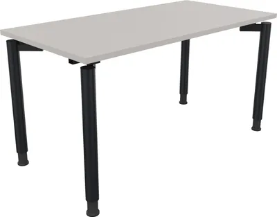 Produktbild von Schreibtisch Vierfuß Rundrohr B1400xT700xH680-820 an/Lichtgrau