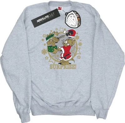 Produktbild von Tom And Jerry - "Christmas Surprise" Sweatshirt für Herren BI46974 (3XL) (Grau)